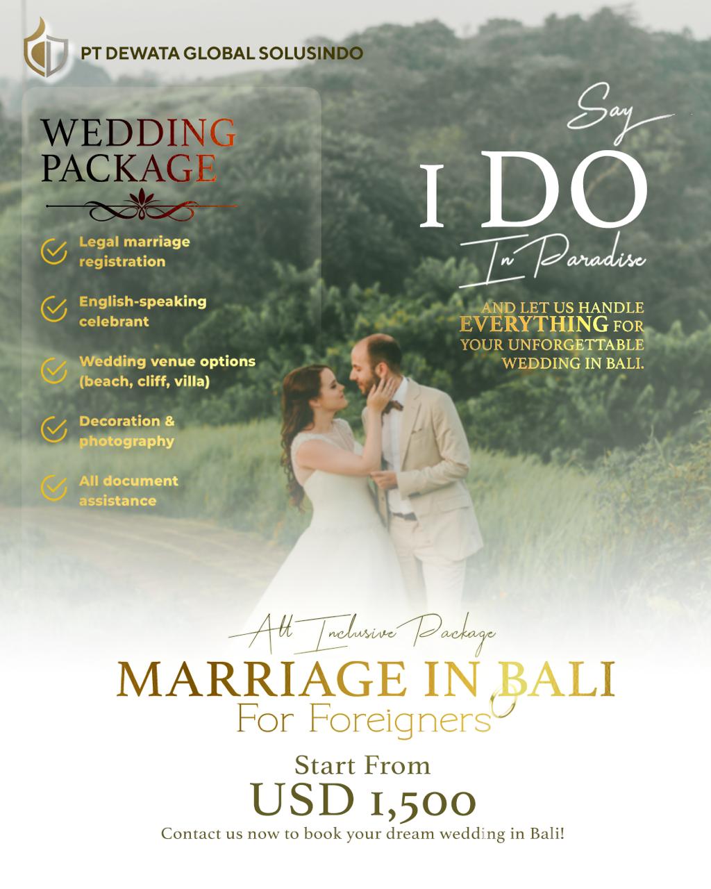 Say “I Do” in Paradise — Legal Wedding & Prenuptial Services in Bali from USD 1,500